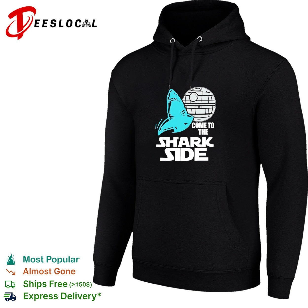 Shark come to the shark side Death Star shirt