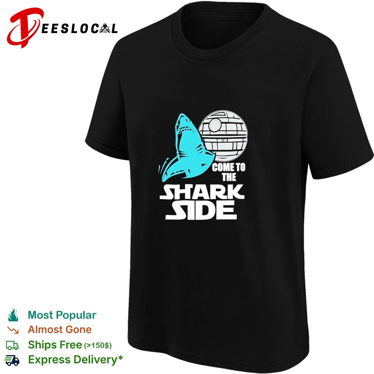 Shark come to the shark side Death Star shirt