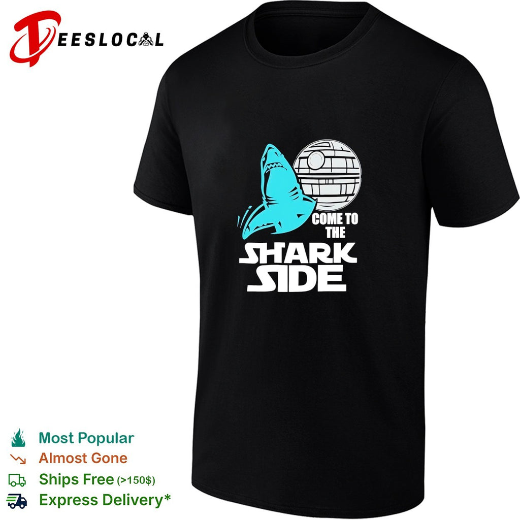 Shark come to the shark side Death Star shirt