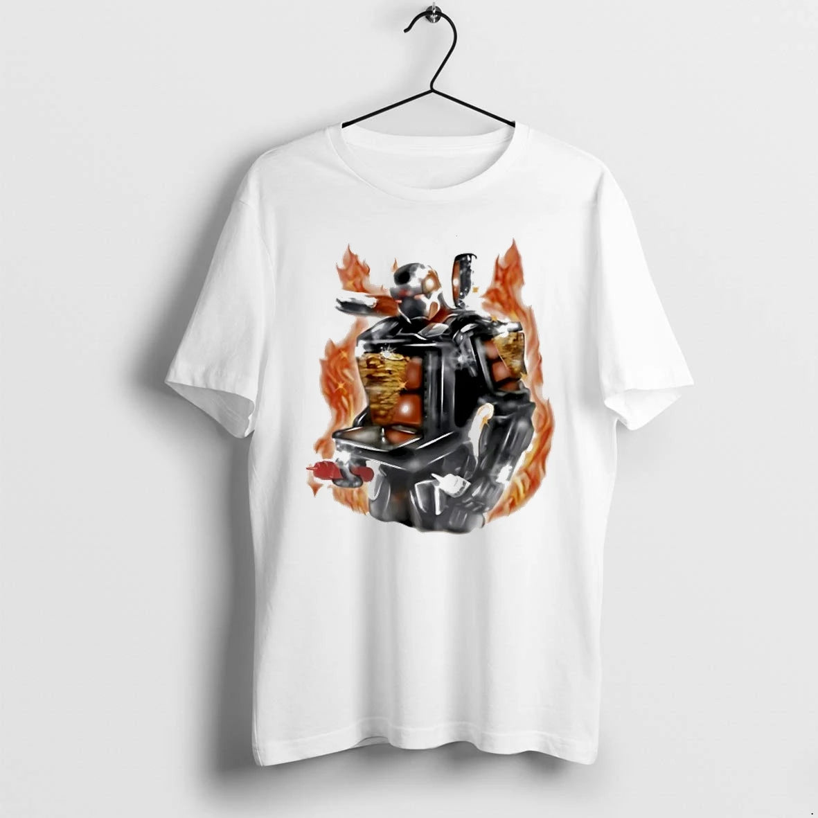 Shawarma Man Flame 90s Airbrush Tshirts Sweater