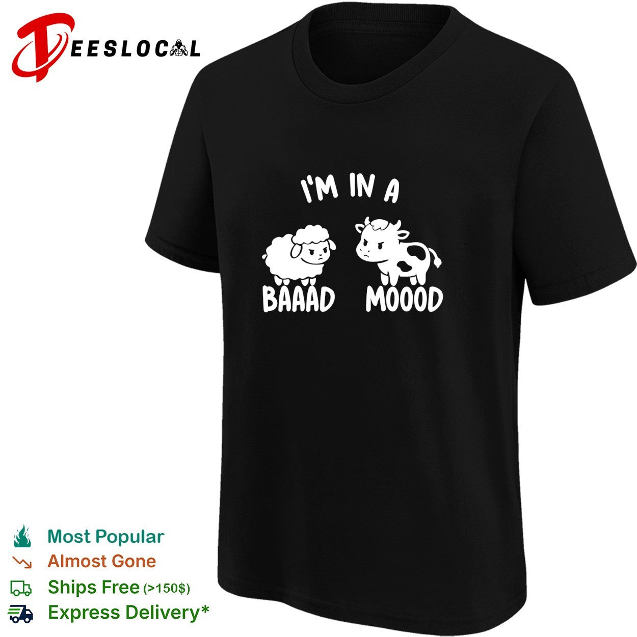 Sheep and cow I’m in a baaad moood shirt