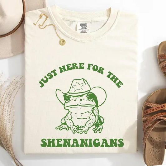 Shenanigans, Frog, Sheriff, Funny, St Patrick's Day, Shamrock, Clover, Lucky, Leprechaun Tshirt, Women's Comfort Colors Tee