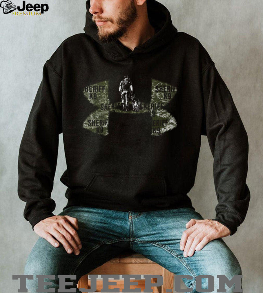 Sheriff K9 Handler and Police Dog Camouflage Shield T Shirt