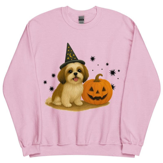 Shih Tzu Halloween Witchy Dogs Sweatshirt ~ Unisex Apparel Relaxed Fit Printed In The USA Clothing Womenswear Casual Comfort Cotton Top Athletic Boho Chic