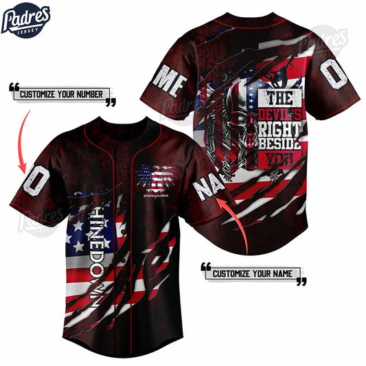 Shinedown Band USA Flag Custom Baseball Jersey - Padres Jersey Oasis: Elevate Your Baseball Style Game