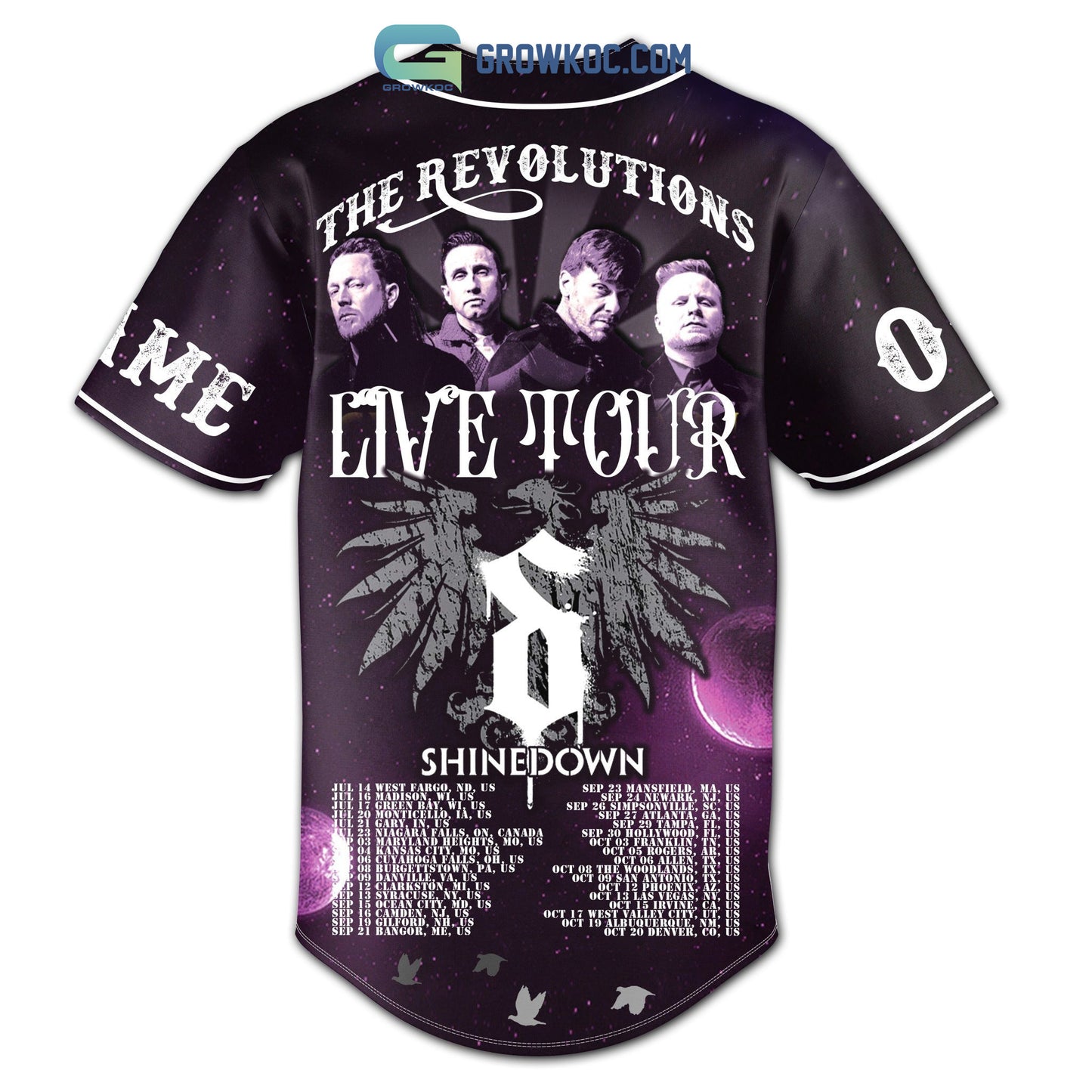 Shinedown The Revolutions Live Tour Personalized Baseball Jersey