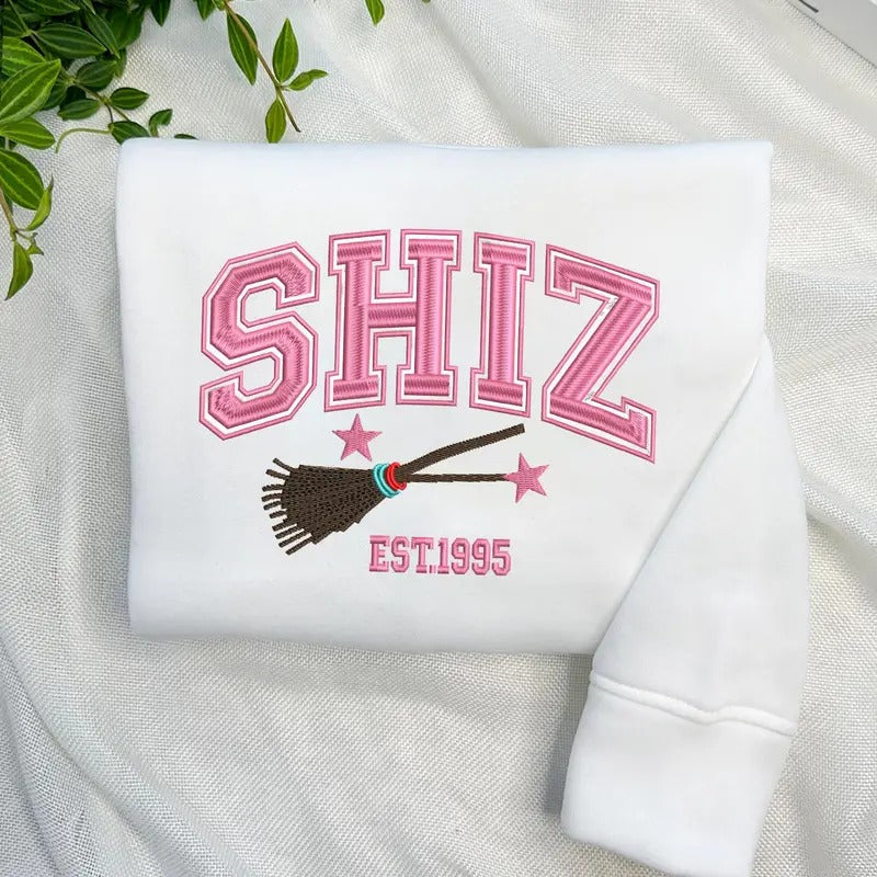 Shiz Sweatshirt Hoodie Embroidered Wickeds Movie, Wizard Shiz University Shirt, Defying Gravitiy Shirt, Wickeds Merch Movie Lover Xmas Gifts