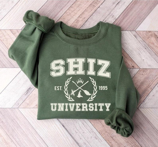 Shiz University Sweatshirt, Wickeds Shirt, Wizard Shiz Uni Shirt, Musical Movie Shirt, Movie Shirt, Defy Gravity Broomstick Magic Wand Shirt