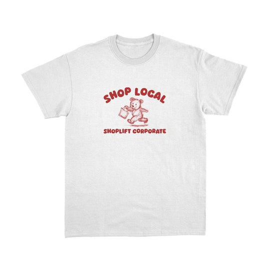 Shop Local Shoplift Corporate Funny Cartoon Shirt, Meme T Shirt, Vintage Drawing T-Shirt, Unisex T-Shirt
