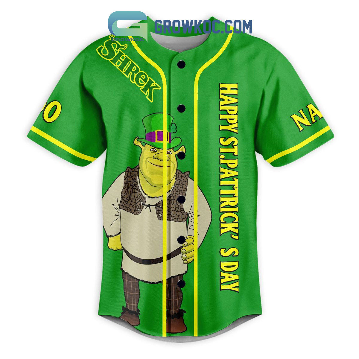 Shrek St. Patrick’s Day Fan Personalized Baseball Jersey