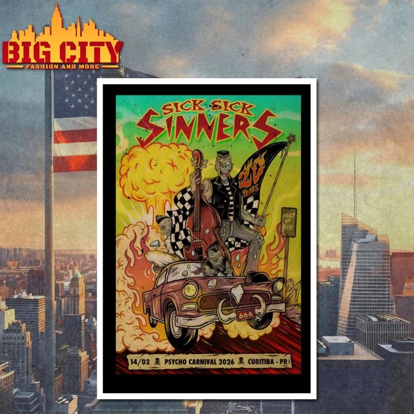 Sick Sick Sinners Feb 14 2026 Psycho Carnival Curitiba PR Poster shirt