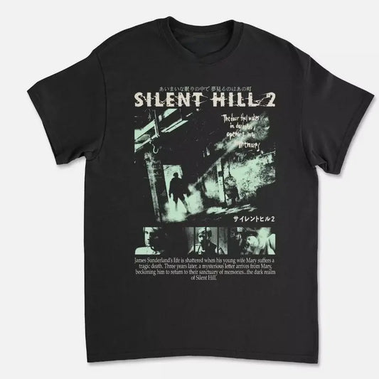 Silent Hill 2 Videogame Black Retro Gaming T-Shirt Tee Tops Menswear Underwear Tshirt