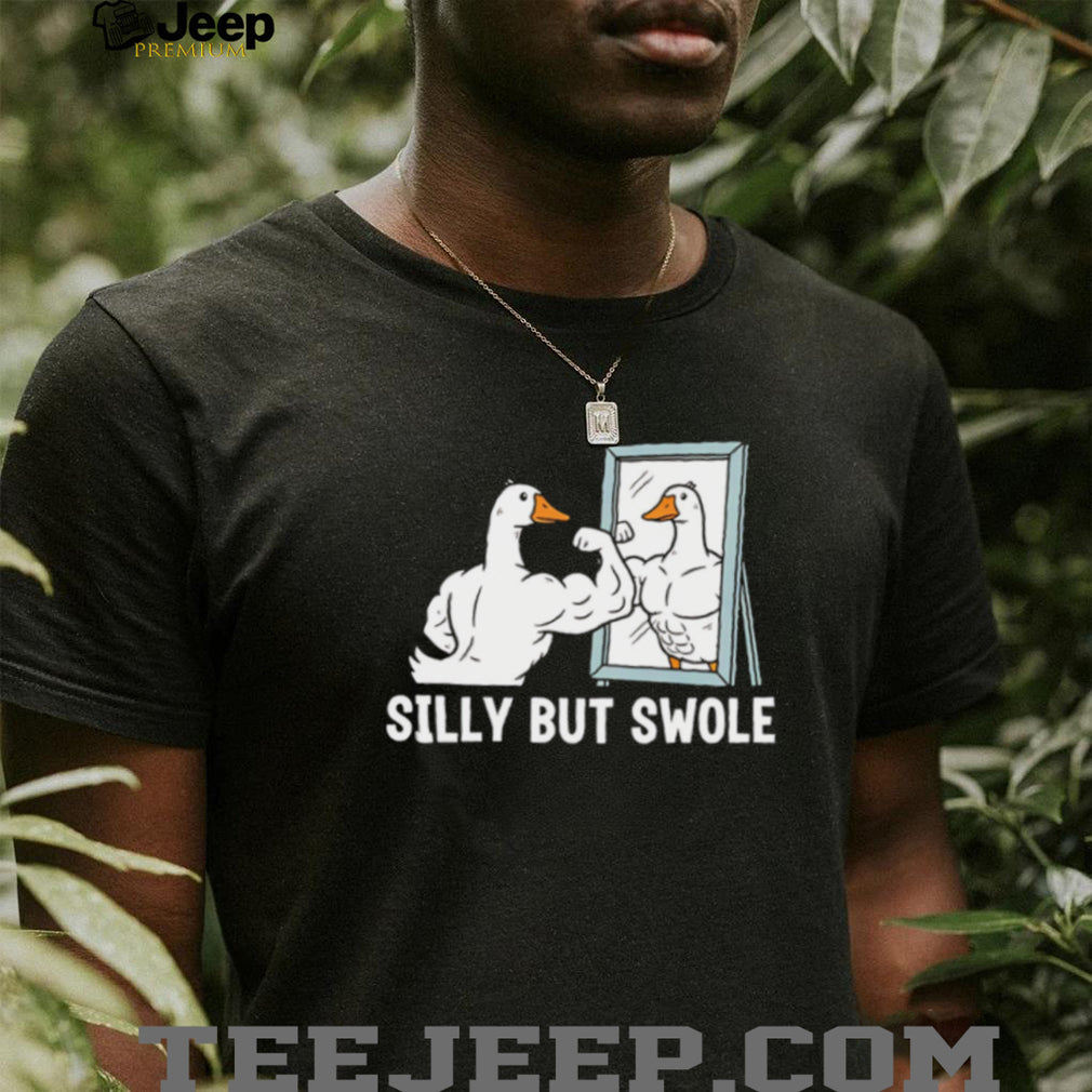 Silly But Swole Muscle Duck Gym Fitness Humor Retro Workout Men Women T Shirt