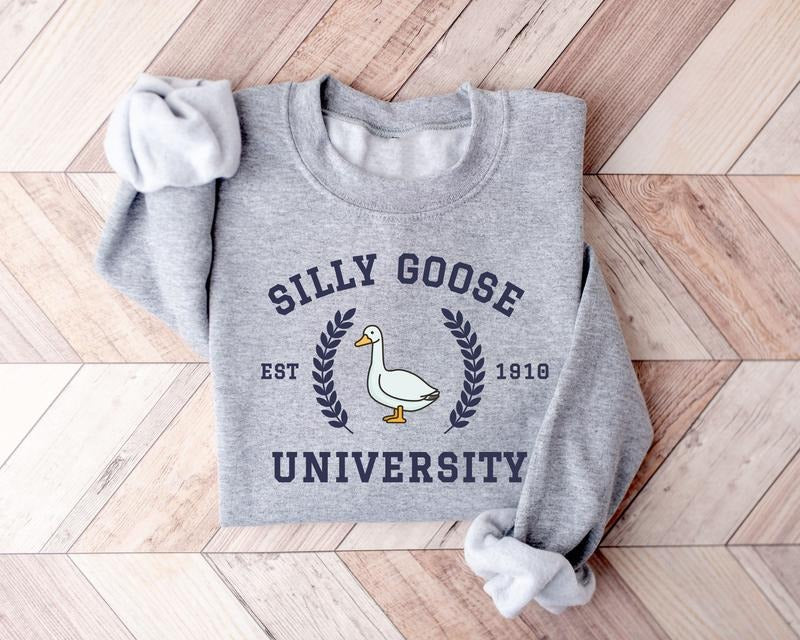 Silly Goose University Crewneck Sweatshirt, Unisex Silly Goose University Shirt, Funny Silly Goose Meme Sweater, Goose...
