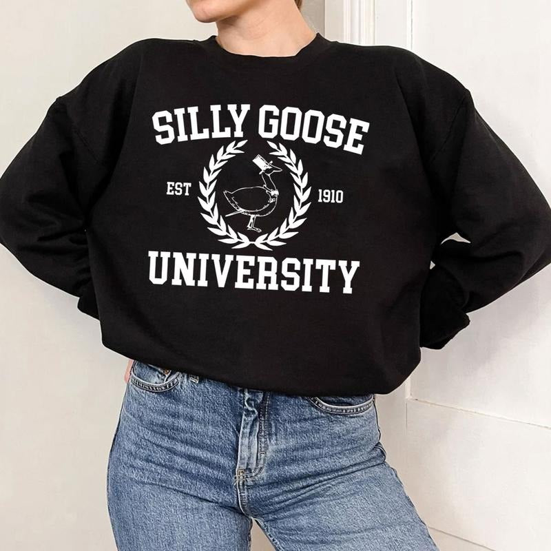 Silly Goose University Sweatshirt, Unisex Silly Goose University Shirt, Silly Goose Meme Trendy Men's Women's Sweater, College University Shirt
