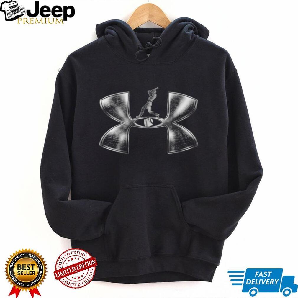 Silver Metallic Baseball Batter Sports Logo Graphic T Shirt