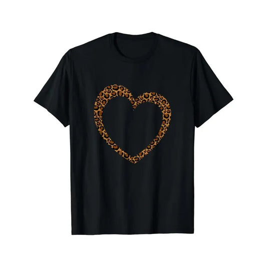 Simple and advanced,cotton T-shirt, leopard print shirt, niche design printing, high-quality breathable material, casual and versatile Made in USA