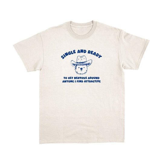 Single And Ready Retro Cartoon T Shirt, Weird T Shirt, Meme T Shirt, Funny T Shirt, Unisex T Shirt Hoodie, Sweatshirt