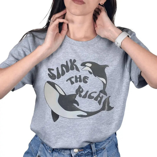Sink The Rich Shirt, Gladis The Orca Shirt, Gladys The Yacht Sinking Orca, Unisex T-Shirt, Short Sleeve Tee Shirt, Gifts For Women, Gifts For Birthday Mothers Day