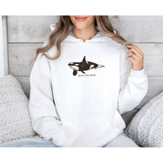 Sink The Rich Shirt, Orca Sweatshirt, Eat The Rich Hoodie, Tax The Rich, Billionaires Are Not Our Friends, Unisex Sweater Pullover Tee