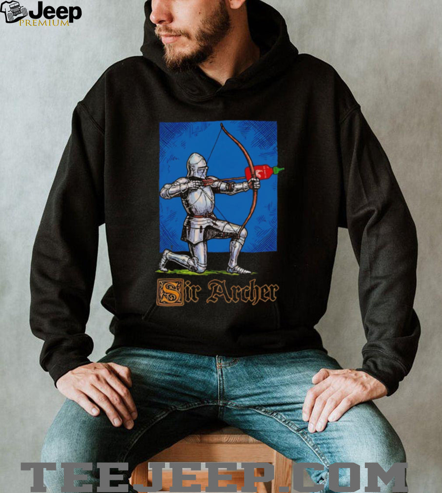 Sir Archer Sriracha Hot Sauce Knight Parody T Shirt