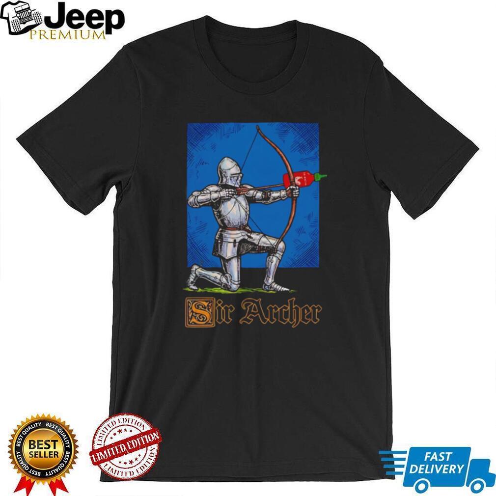 Sir Archer Sriracha Hot Sauce Knight Parody T Shirt