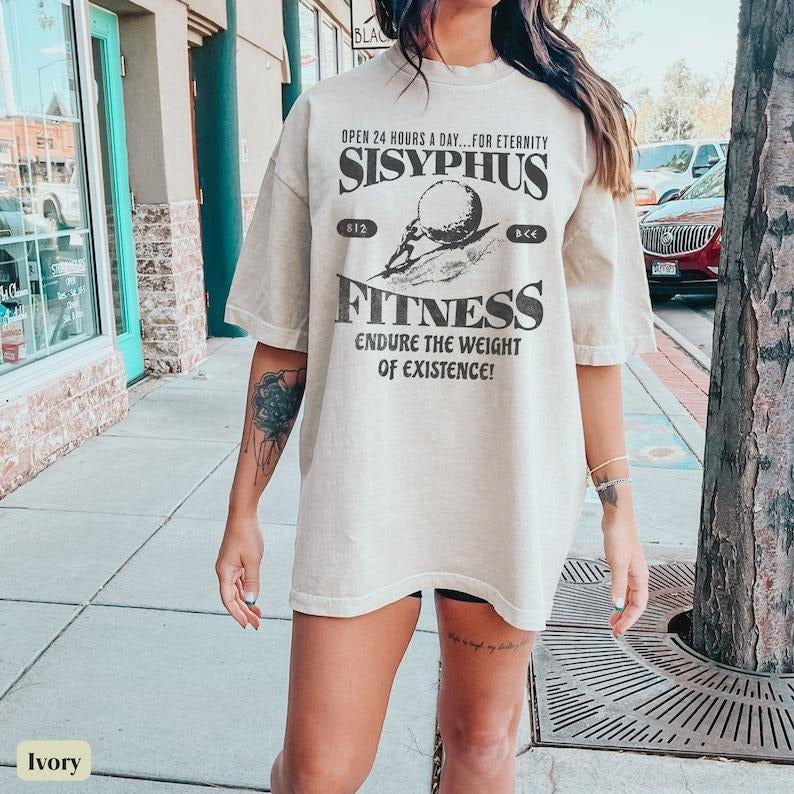 Sisyphus Gym Pump Cover Shirt, Greek Mythology Vintage Workout Shirt Lifting Tee, Weightlifting T-shirt  Personal Trainer Gift