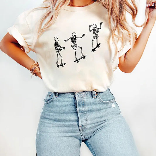 Skateboarding Skeletons Shirt, Skateboarding Skeletons Sweatshirt, Skeleton Trendy Halloween Tee, Halloween Skeleton Sweater, Halloween Shirt, Vintage Skeletons Shirt