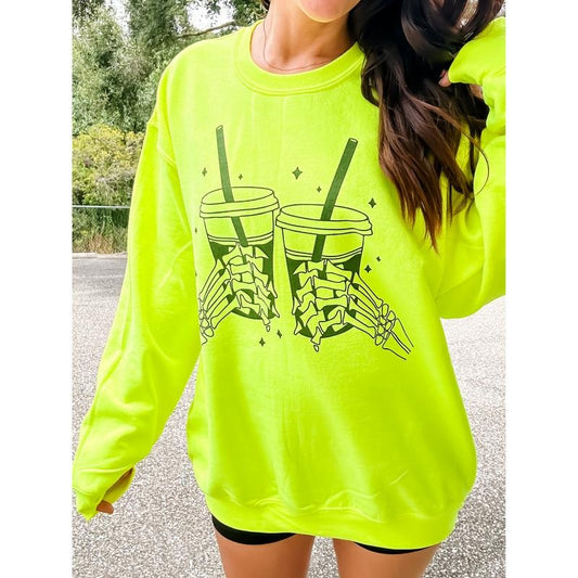Skeleton Cheers Graphic Pullover