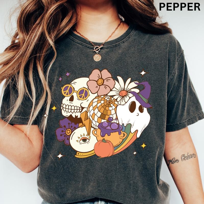 Skeleton Halloween Graphic Shirt, Pumpkin Spice Fall Shirt, Comfort Colors Shirt, Comfort Colors Halloween Shirt, Casual...