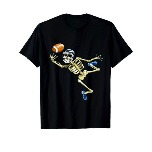 Skeleton Print Men's Cotton T-shirt, Graphic Tee Men's Outdoor Clothes, Men's Halloween Clothing, Casual Short Sleeve Crew Neck T-shirt, Tops For Men, Gift For Men made in usastyle{n002}24