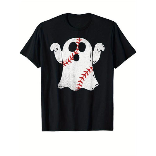 Skeleton Print Men's Cotton T-shirt, Graphic Tee Men's Outdoor Clothes, Men's Halloween Clothing, Casual Short Sleeve...