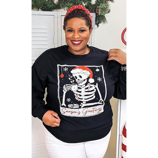 Skeleton Season's Greetings #LongSleeveTee - #Trending #HolidaySzn Chill