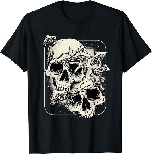 Skull Mushroom Goth Morel Mushroom Art Emo T-Shirt | Unisex Cotton Tee, Short Sleeve, Crewneck, Size S-5XL