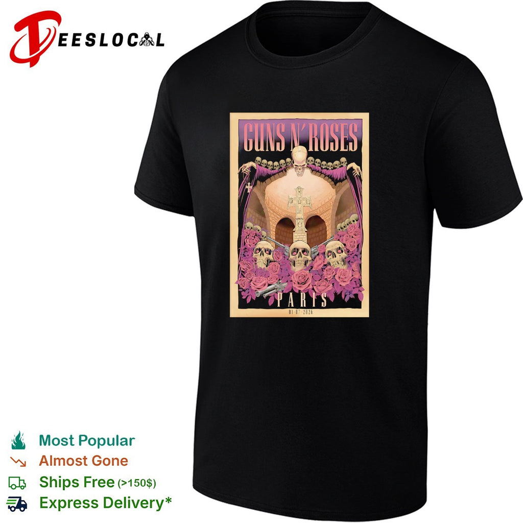 Skull cross Guns N’ Roses Accor Aren Paris FR Jul 1 2026 poster shirt