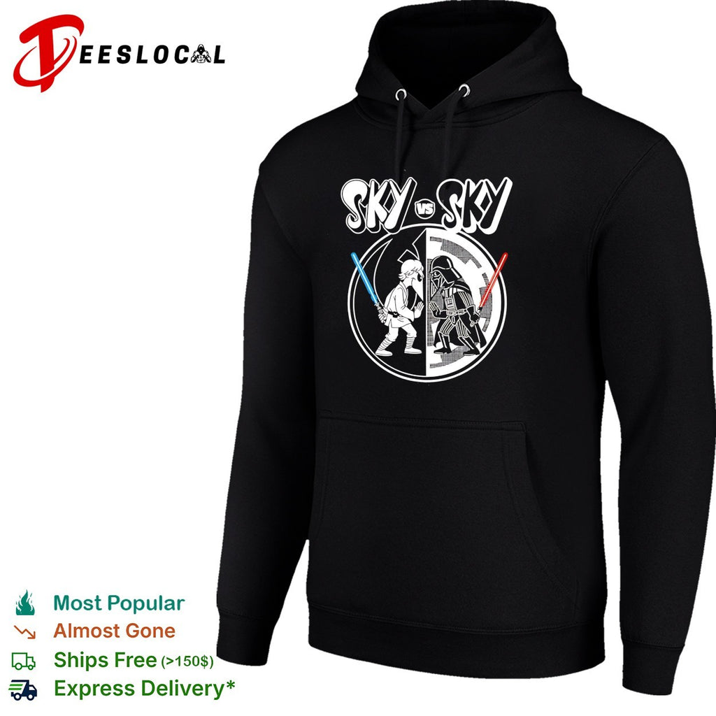 Sky vs Sky Luke Skywalker Darth Vader lightsaber duel shirt