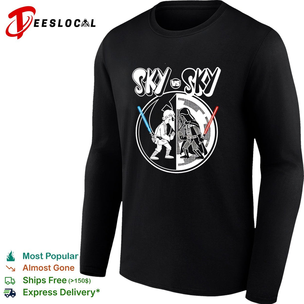 Sky vs Sky Luke Skywalker Darth Vader lightsaber duel shirt