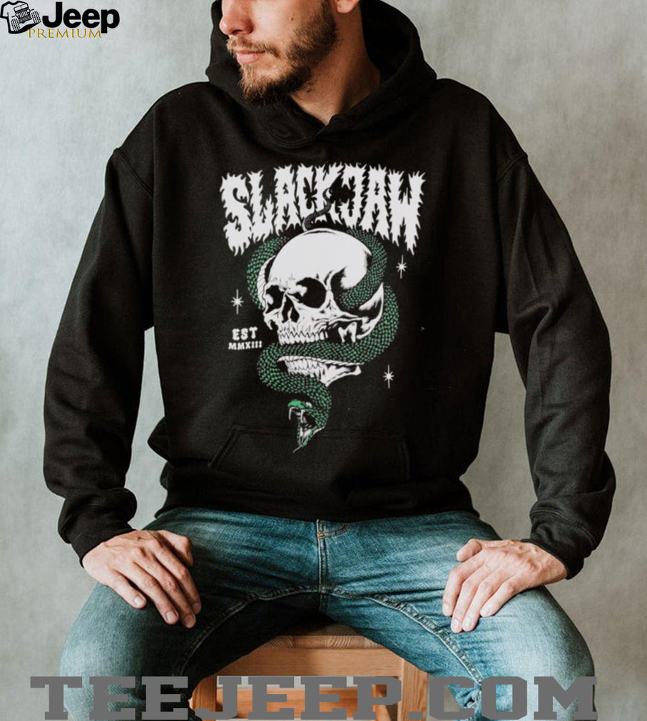 Slackjaw Skull and Snake Est MMXIII Metal Gothic Graphic T Shirt