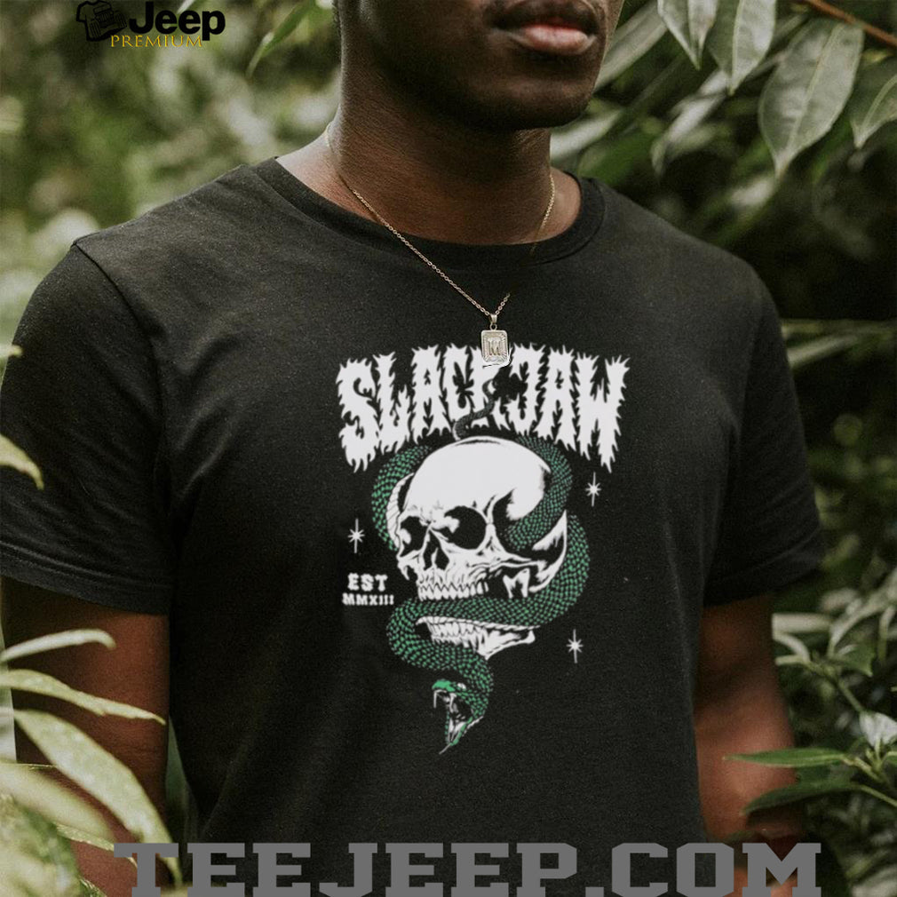 Slackjaw Skull and Snake Est MMXIII Metal Gothic Graphic T Shirt