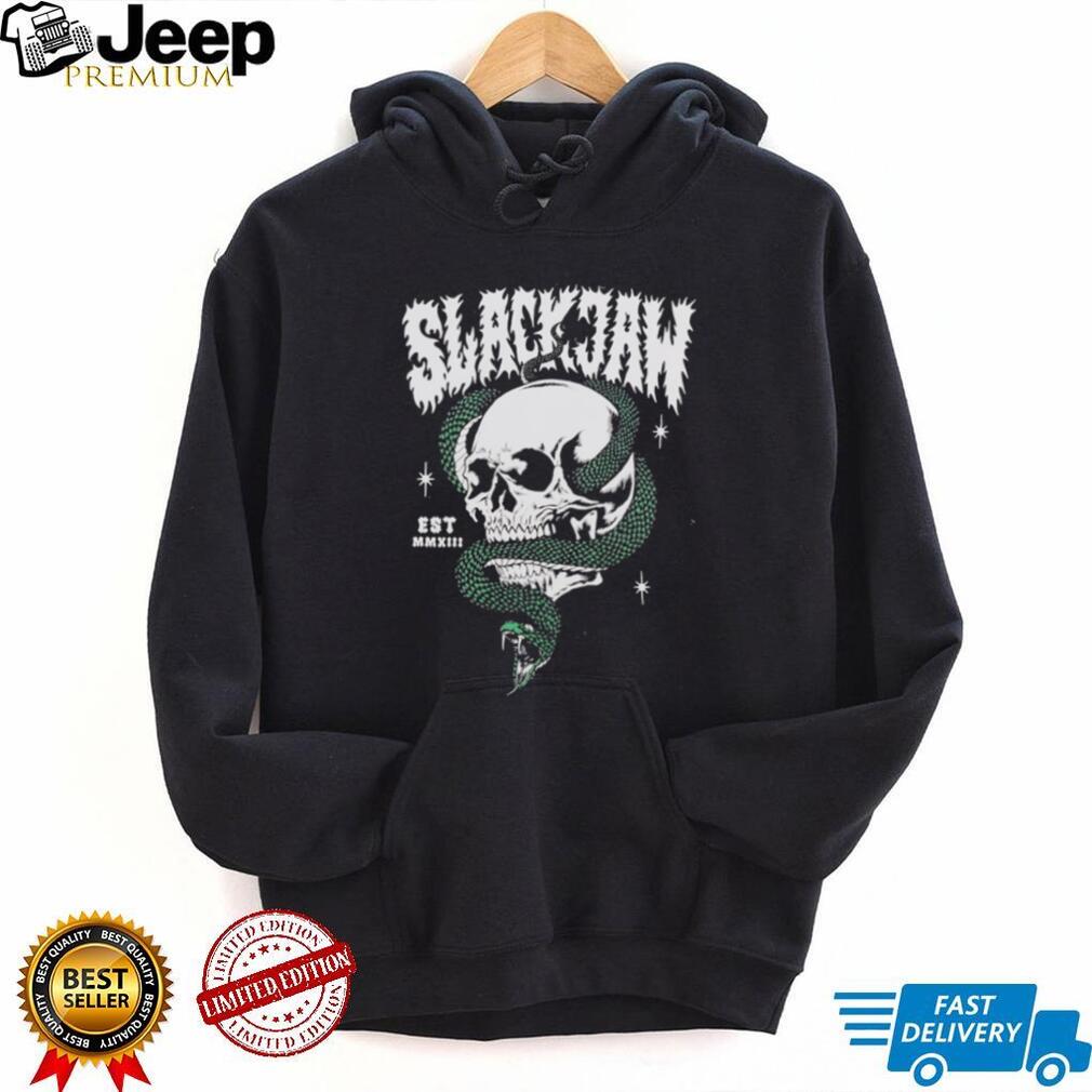 Slackjaw Skull and Snake Est MMXIII Metal Gothic Graphic T Shirt