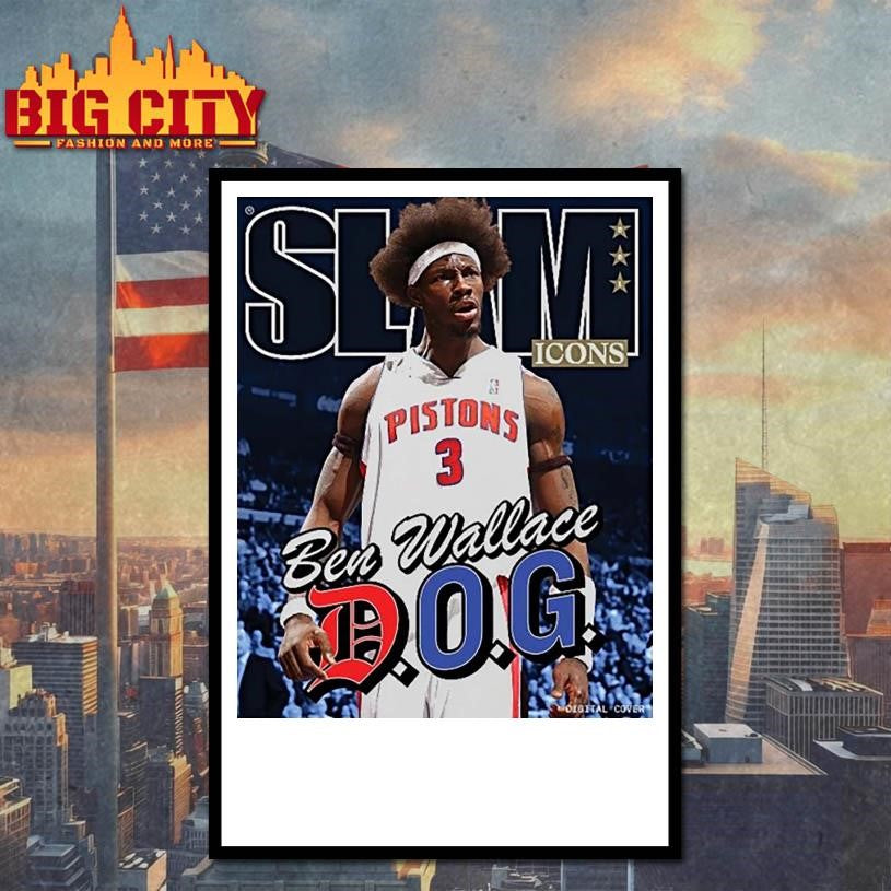 Slam Icons Ben Wallace Dog Detroit Pistons Shirt