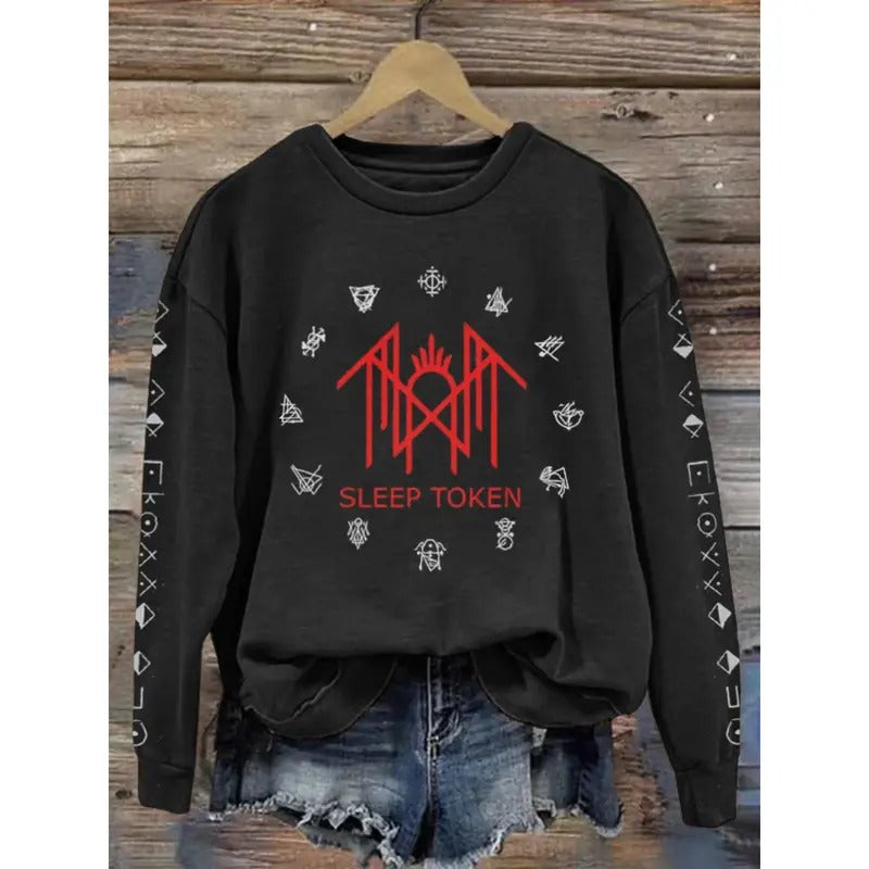 Sleep Token -  Retro Logo Print Vintage Sweatshirt - Hoodie, Gift For Fan Sleeves With Designs