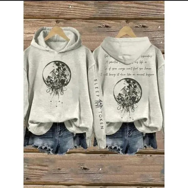 Sleep Token - Logo & Inscription On The Back Print Vintage Sweatshirt - Hoodie, Gift For Fan Sleeves With Designs