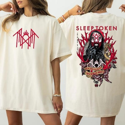 Sleep Token Butterfly Rock Band Shirt, Graphic Band T-Shirt, Sweatshirt, Hoodie, Unisex Gift for Fan