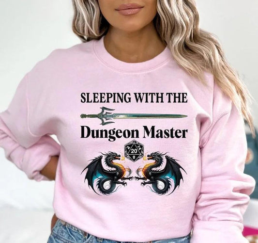 Sleeping with the Dungeon Master Shirt Sweatshirt Hoodie, Family Game Night Hoodie, Dungeons and Dragons, Gift for...