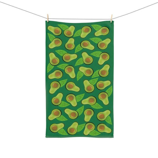 Slightly Subtle Green Avocado Hand Towel, Kitchen Decor, Gift for Foodies, Summer Vibes, Eco-Friendly Home Accessory,...