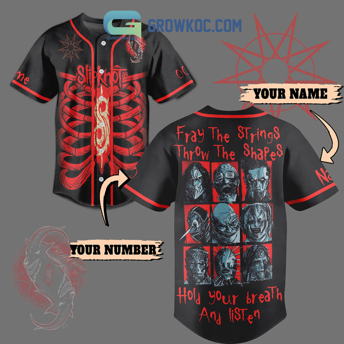 Slipknot Hold Your Breath Personalized Baseball Jersey