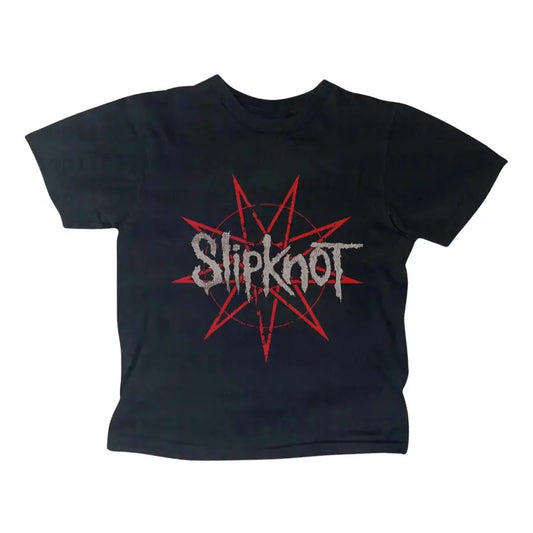 Slipknot Rock Band Baby Tee, Metal Gothic Rock Band, Y2k Top Women Streetwear, Gothic Emo Girl Top, Scene Clothing 2000s, Women Fitted T-Shirt