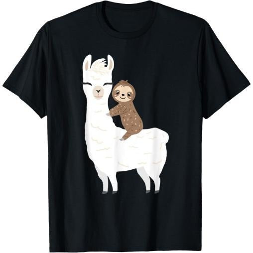 Sloth Riding Llama Shirt Funny Birthday Gift for MenT-Shirt Made in USA