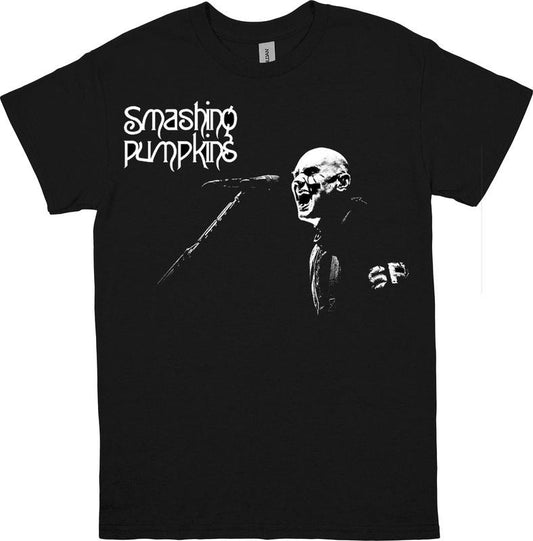 Smashing Pumpkins Live Performance Graphic Tee, Iconic Band Member Print, Vintage Rock Apparel, Black & White Concert Shirt, Unisex Menswear Womenswear Top, Alternative Music Fashion